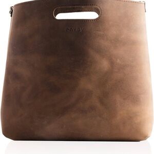 Envoy Brown Leather Women's Tote Bag 100% Genuine Full Grain Leather Chocolate